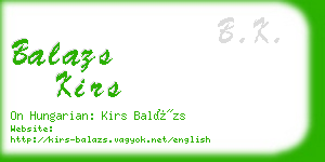 balazs kirs business card